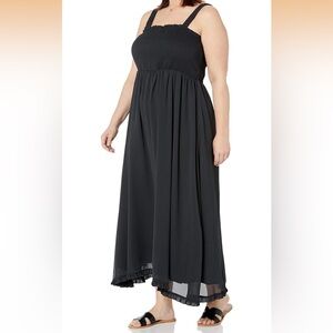 Black Spaghetti Strap Maxi Dress/Sheer overlay😎💓✨